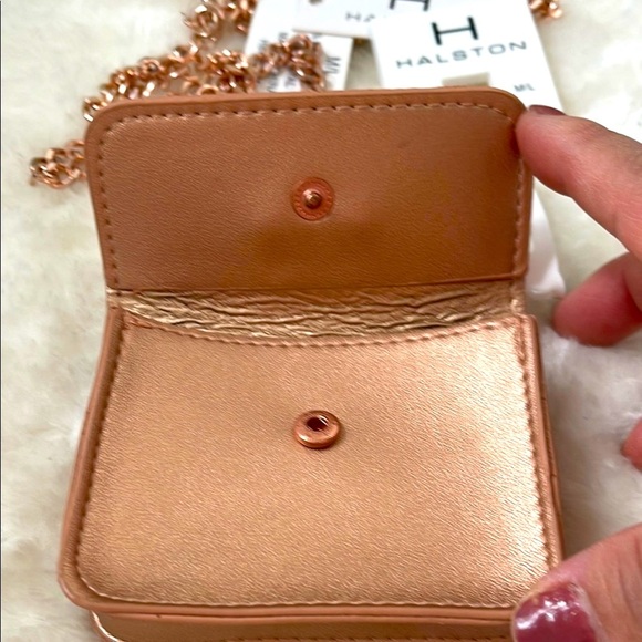 Halston Heritage Gold Mini Bag with Structured Design - Picture 5 of 5